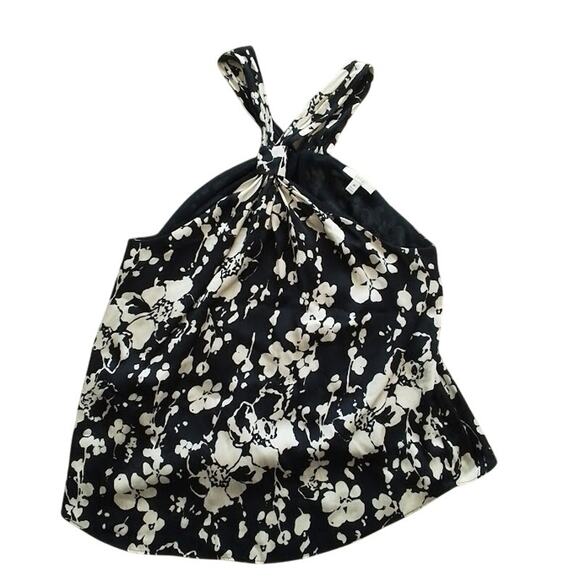Joie Black White Floral Halter Tank Top Women’s Size M - Picture 2 of 4